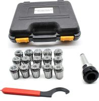 15-tlg Spannzangenfutter 2-20mm MK3 M12+ Schlüssel Spannzangen Set ER32 470E