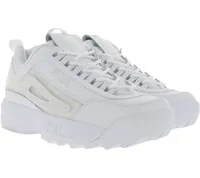 FILA Damen 90´s Sneaker Retro-Schuhe mit verschiedenen Klett-Patches Disruptor II Patches Weiß, Größe:39