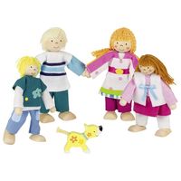 7 Personen Familie Holz Puppen Biegepuppen Kinder 1:12 Puppenhaus Spielzeug 