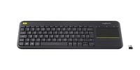 Logitech K400 Plus Tv - Pełnowymiarowa (100%) - Bezprzewodowa - Bezprzewodowa RF - AZERTY - Czarna