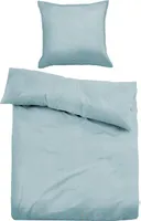 Tom Tailor GOTS Leinen Bettwäsche, Größe 135x200/40x40/80x80 cm, 3 teilig, light blu