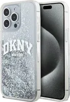 DKNY Liquid Glitter Big Logo – iPhone 15 Pro Hülle (Weiß)