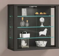 VCM Glasvitrine hängend | Vitrine Glas mit ESG-Sicherheitsglas | Maße: H. 40 x B. 43 x T. 18 cm | Hängevitrine Glas | Modern und platzsparend | Glas Vitrinenschrank - Vitrosa S