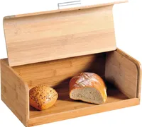 Pojemnik na chleb KESPER bambusowy uchwyt ze stali nierdzewnej 36x20x14cm