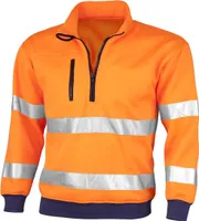 Mikina Qualitex - signálna pracovná mikina pre profesionálov s certifikátom - vo farbe: výstražná oranžová - Muži: 6XL - Ženy: 68