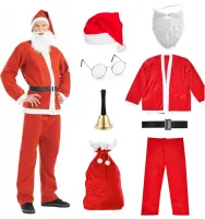 8 in 1 Set Weihnachtsmannkostüm & Nikolauskostüm - Santa Costume - für Weihnachten - Kostüm für Nikolaus - Weihnachtsmann - Santa Claus