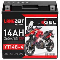 Langzeit Gel Motorradbatterie YT14B-4 14Ah 12V #1