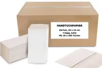 Papierhandtuch 1lg 25x23 cm 5000 Blatt natur ZZ-Falz Falthandtuch