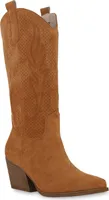 VAN HILL Damen Cowboystiefel Stiefel Stickereien Schuhe 840199, Farbe: Hellbraun, Größe: 39