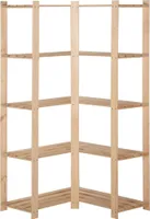 vidaXL Rohový úložný regál s 5 policemi 82,5x82,5x170 cm Masivní borovicové dřevo