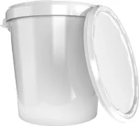 Eimer mit Deckel 30 L | Vorratseimer | Lebensmittelecht Weiß | Hobbock | 20 Stück
