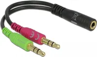 DELOCK Klinke Adapter 3,5mm 4pin -> 2x 3,5mm Bu/St