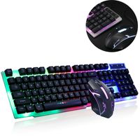 Gaming Tastatur und Maus Set, LED Hintergrundbeleuchtung Layout, Regenbogen Farben Beleuchtete USB Wasserdicht Tastatur und Maus