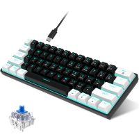 HXSJ V900 RGB Mechanische Gaming-Tastatur , 61 Tasten | zweifarbige ABS-Einspritztastenkappen |  mehrere Beleuchtungsmodi | ergonomisches Design, blauer Schalter, Schwarz und Weiß
