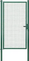 Alberts Wellengitter-Einzeltor mit Zubehör, Breite 100 cm, Höhe 200 cm, grün, zum Einbetonieren, Pfostenstärke 60 mm
