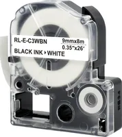 Epson-kompatibel LC-3WBN Schriftbandkassette - Schwarz auf weiß - 9mm x 8m - Schriftband