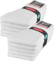 10 | 20 | 30 Paar Sportsocken Tennissocken Arbeitssocken Damen & Herren - 10 Paar Weiß 43-46