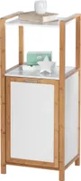 WENKO Regal Finja mit Wäschebox Badregal Bambus Bad WC Schlafzimmer 40x95x30cm