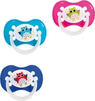 Canpol Babys Silikon Sauger mit Kiefergerechtem Eulenmotiv (0-6 Monate)