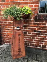 Edelrost Dekosäule mit Pflanzschale Stele Säule