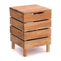 HOCKER "STORAGE 50" | 50x35cm (HxB), Altholz | Wäschebox  | Farbe: 01 natur-vintage