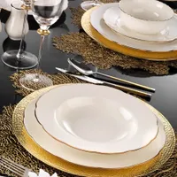 Hermia Concept, Kütahya Porselen, (83 części), zestaw obiadowy, biały, miedź, 100% porcelana
