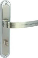 DOMINO Türgriff 78 Drückergarnitur WC - Badezimmer Set | Links & Rechts Türbeschlag für WC/Badezimmertüren | L-Form | Türbeschläge aus Aluminium | Chrom Nickel Türdrückergarnitur  DEKAN M6/M9
