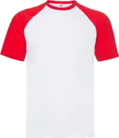 Fruit of the Loom - T-Shirt für Herren/Damen Uni - Baseball RW10174 (S) (Weiß/Rot)
