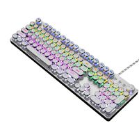 Kabelgebundene schwebende Tastatur Ergonomische wasserabweisende Tastatur mit mechanischem Gefühl, ultraflache Rainbow LED-Tastatur mit Hintergrundbeleuchtung für Desktop, Computer, PC