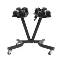Hantelständer V förmiger Schwarz mit Rädern max 50kg Fitnessstudio