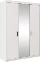 Kleiderschrank Drehtürenschrank mit Spiegel ELENE 3D weiß