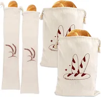 4er Brotkörbe, Brotbeutel Leinen, BrottüTen, Brotbeutel Aufbewahrung, Brotsack, Brottasche
