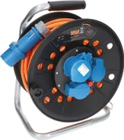 KALLE DAS KABEL CEE Campingkabeltrommel H07BQ-F 3G 2,5 mm² 25 Meter 230V 16A Schutzart IP44 EXTREME SIGNAL ORANGE Kabeltrommel Campingkabel Wohnmobil-Kabel Caravantrommel