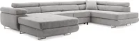 Ecksofa Rigatto II PRO mit verstellbaren Kopfstützen! Modernes Ecksofa mit Schlaffunktion und Bettkasten POSO 055 LINKS