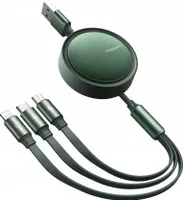Mcdodo kabel USB CA-7252 3v1 s roztahovací funkcí, 1,2m, zelený