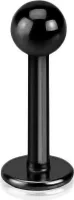 viva-adorno 1,2 x 8 x 3mm Lippen Piercing Stecker Edelstahl in verschiedenen Farben Tragus Labretstecker Z308,Schwarz 1,2 x 8 x 3mm