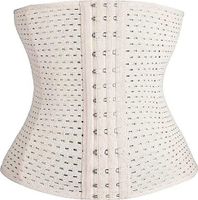 COOL-i ® Bauch- und Rückenstützgürtel, Waist Trainer,Taillenformer Mieder,Figurformender Body Shapewear Gürtel mit Haken- und Ösenverschluss (Beige M)