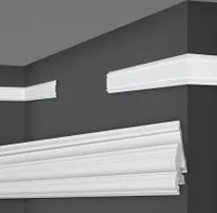 MARBET DESIGN Wandleisten weiß HDPS Kunststoff - 2 Meter Zierleisten Wandvertäfelung Deckenleisten Flachleiste Stuckleisten Dekorleisten (HW-3 47x8 mm, 60 Meter / 30 Leisten)
