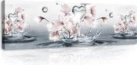 Leinwandbilder Blumen Abstrakt 145x45 cm Modern Panorama XXL Canvas Bilder Leinwandbild Leinwand Bilder Schlafzimmer Wohnzimmer Wandbilder Kunstdruck Wand Bild auf Leinwand Aufhängefertig