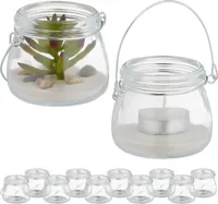 relaxdays Transparentes Windlicht im 12er Set