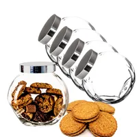 BigDean 4er Set 2 Liter Bonbonglas mit Schraubdeckel - Candy-Glas groß - Für Süßigkeiten, Kekse, Mehl-Aufbewahrung & Gewürze -  Germany