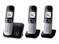Panasonic KX-TG6823 Strahlungsarmes Schnurlostelefon mit Anrufbeantworter, Rufnummernanzeige, 2 zus?tzliche Mobilteile, 15h Sprechzeit, 7 Tage Standby, Freisprechfunktion, DECT