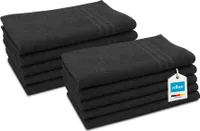 10er Set Gästehandtücher, Baumwolle, 30x50 cm, schwarz