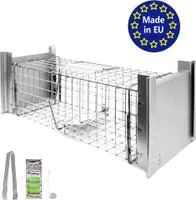 Petigi Tierfalle Lebendfalle für kleine bis mittelgroße Tiere wie Maus, Katze, Marder, Fuchs, Otter, Kaninchen, Modell: , Größe / Modell:Kleintierfalle 8 (50 x 50 x 17 cm)