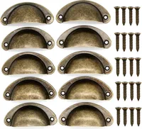 INF Vintage-Schalengriffe für Schubladen und Türen im 10er-Pack Bronze