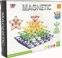 Magnetická stavebnice 250 ks plast/kov v krabici 31x23x5cm
