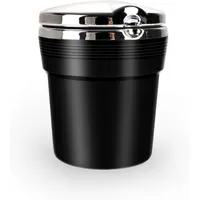 Rauchfreier Aschenbecher mit LED-Batterieanzeige, wiederaufladbar für  Zuhause, Büro, Auto (schwarz)