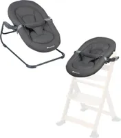 Bebeconfort Timba Baby, 2-in-1-Babywippe, 0-6 Monate, Neugeborenenset für Hochstuhl Timba Baby, 2 Liegepositionen, 3-Punkt-Gurt, Mineral Graphite
