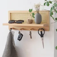 Schlüsselbretter, Schlüsselhalter, Schlüsselboard, Holz Schlüsselleiste, Schlüsselkasten mit 4 Haken, SchlüSsel Organizer, Wandorganizer, für Eingang