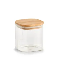 zeller Vorratsglas mit Bambusdeckel BHT 10x11x10 cm weiß